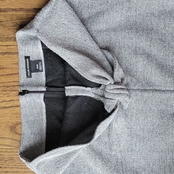 Y2K Vintage Strapless Tube Knit Wool Gray Mini Bare Shoulder Dress Bow Front Tie - Picture 4 of 11